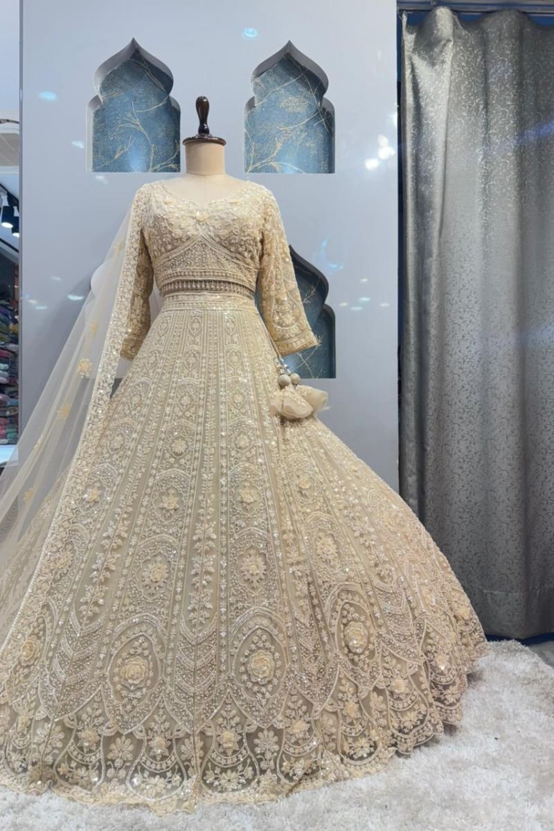 "IVORY HEIRLOOM LEHENGA" image 5