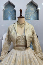 "GOLDEN HEIRLOOM JACKET LEHENGA" image 1