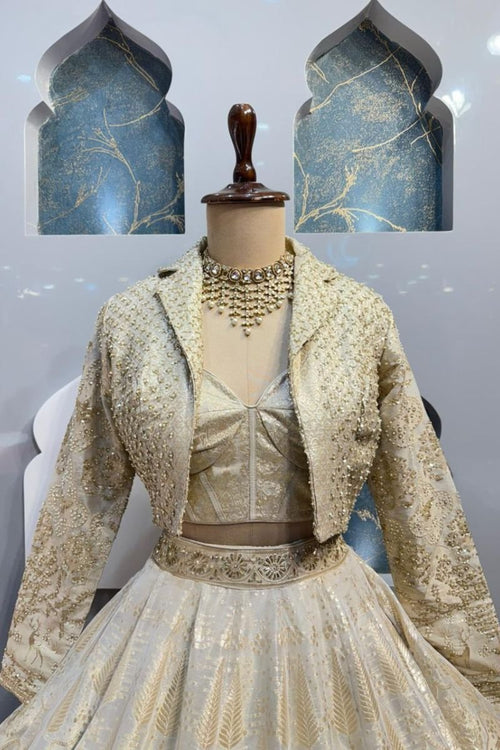 "GOLDEN HEIRLOOM JACKET LEHENGA" image 1
