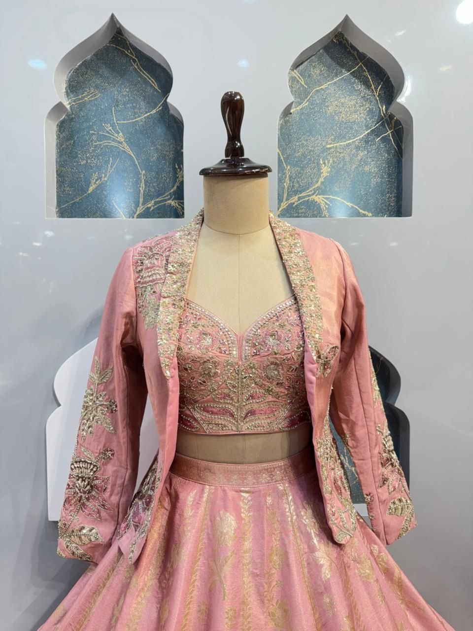"BLUSH ROYALE JACKET LEHENGA" image 1