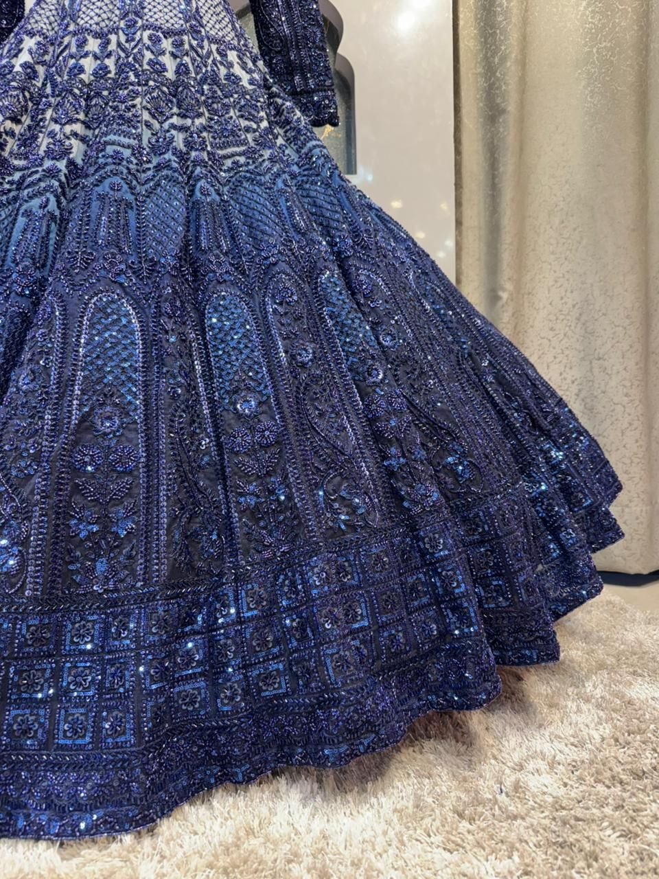 "MIDNIGHT ROYALE EMBROIDERED LEHENGA" image 3
