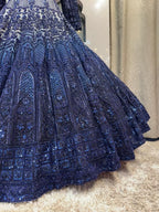 "MIDNIGHT ROYALE EMBROIDERED LEHENGA" image 3