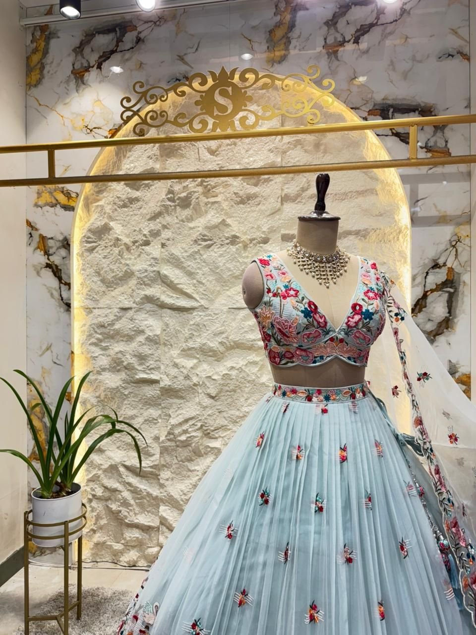 "MIDNIGHT BLOOM FLORAL LEHENGA"ZZ image 2