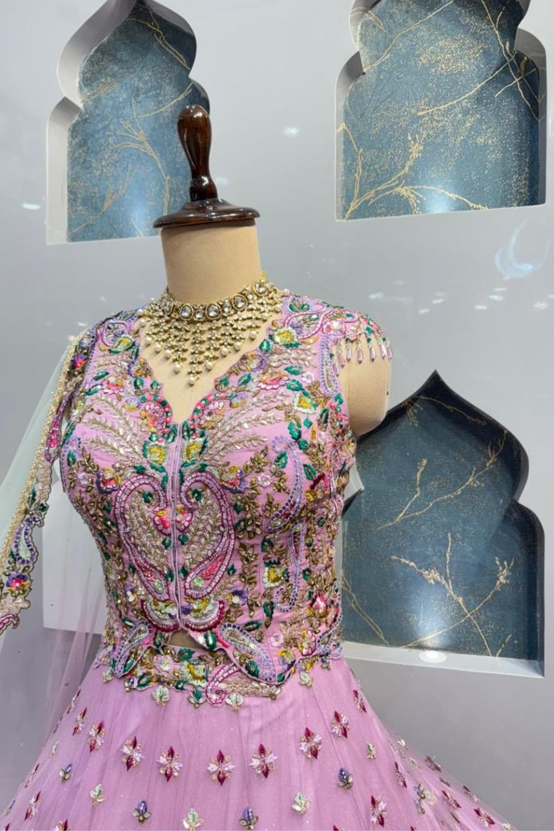 "BLUSH ROYALE EMBROIDERED LEHENGA" image 2