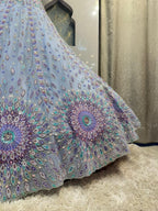 "PASTEL DREAM PEACOCK EMBROIDERED LEHENGA" image 4