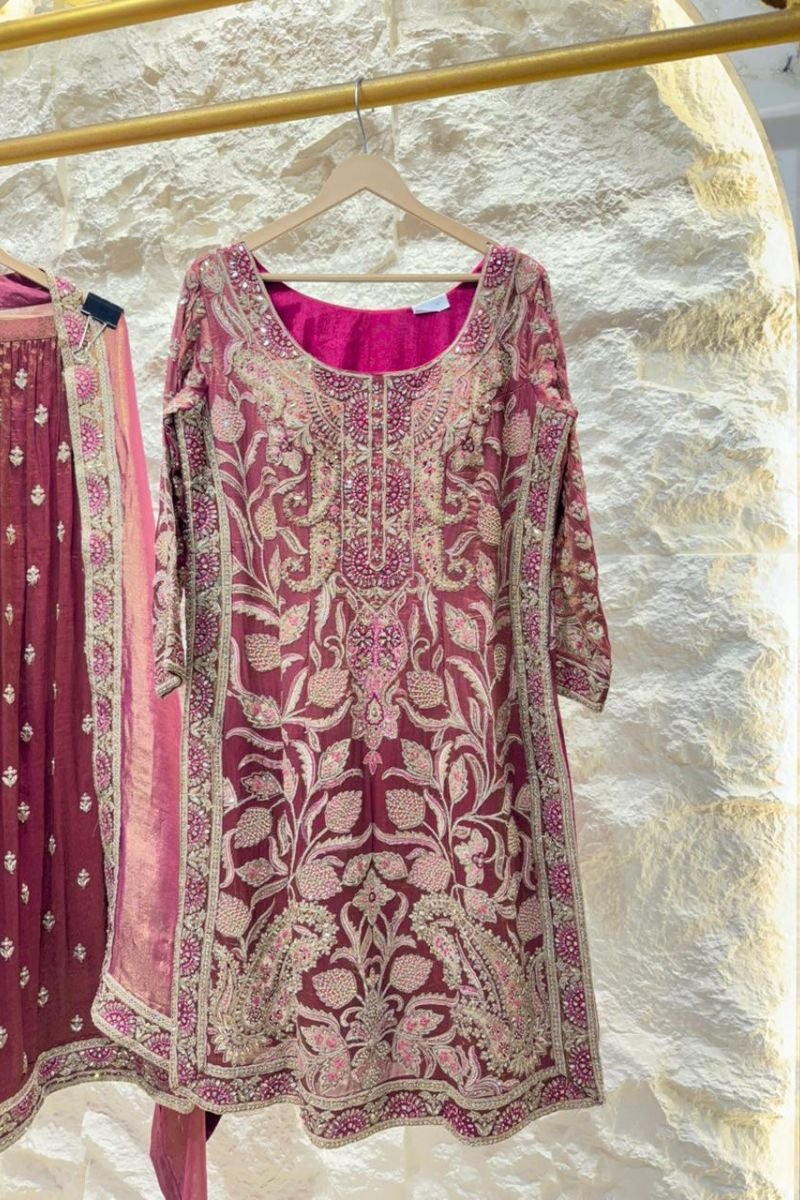 "ROYAL WINE EMBROIDERED SUIT" image 3