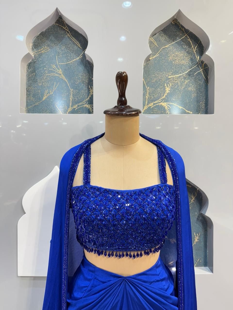 "ROYAL BLUE DRAPED INDOWESTERN" image 1