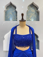 "ROYAL BLUE DRAPED INDOWESTERN" image 1