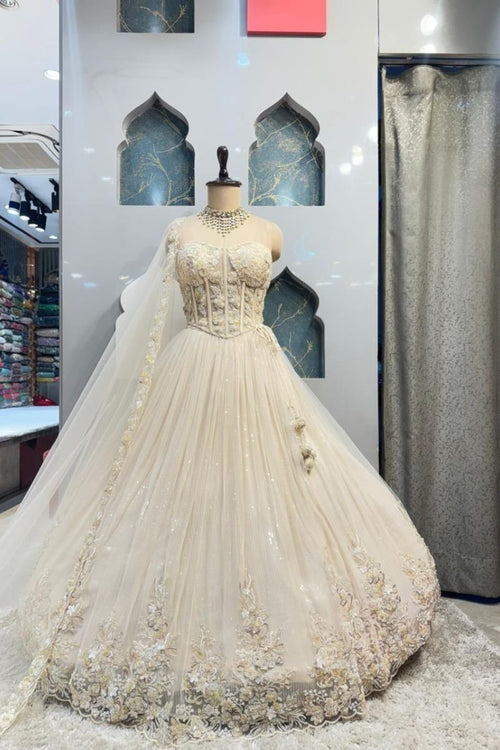 "IVORY ROYALE CORSET LEHENGA" image 0