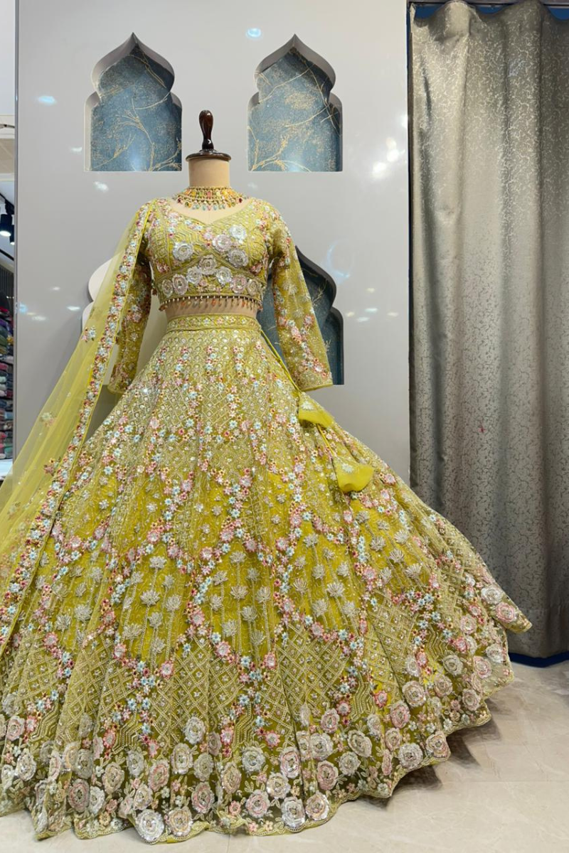 "EMERALD BLOOM LEHENGA" image 4