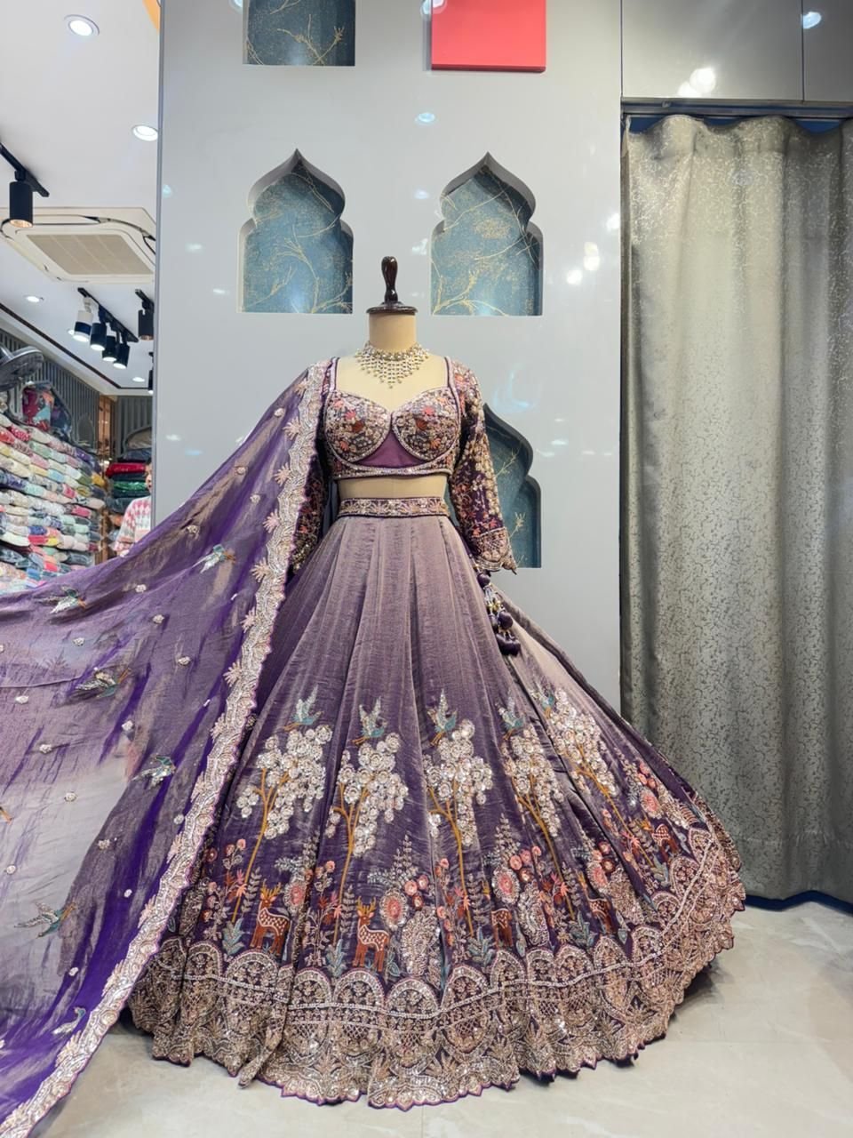 "ROYAL TWILIGHT GARDEN EMBROIDERED LEHENGA" image 0