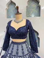 "MIDNIGHT ROYALE EMBROIDERED LEHENGA" image 2