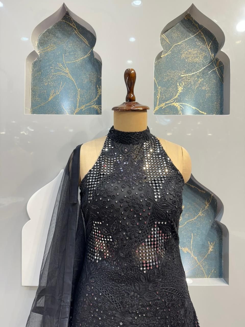 "MIDNIGHT NOIR EMBELLISHED SHARARA" image 1