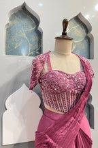 "ROSEWOOD DRAPE EMBELLISHED INDO WESTERN" image 2