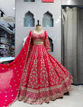 "CLASSIC RED HERITAGE LEHENGA" image 0