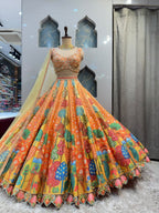 "ROYAL RANGREJ GARDEN PRINTED LEHENGA"
