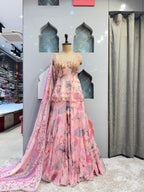 "BLUSH PINK FLORAL INDO-WESTERN" image 3