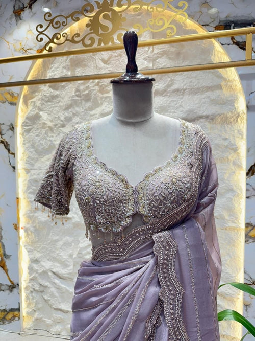 "MISTY LAVENDER GLAM SAREE" image 1
