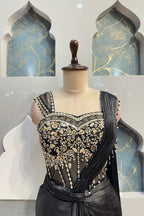 "MIDNIGHT NOIR DRAPE SAREE" image 1