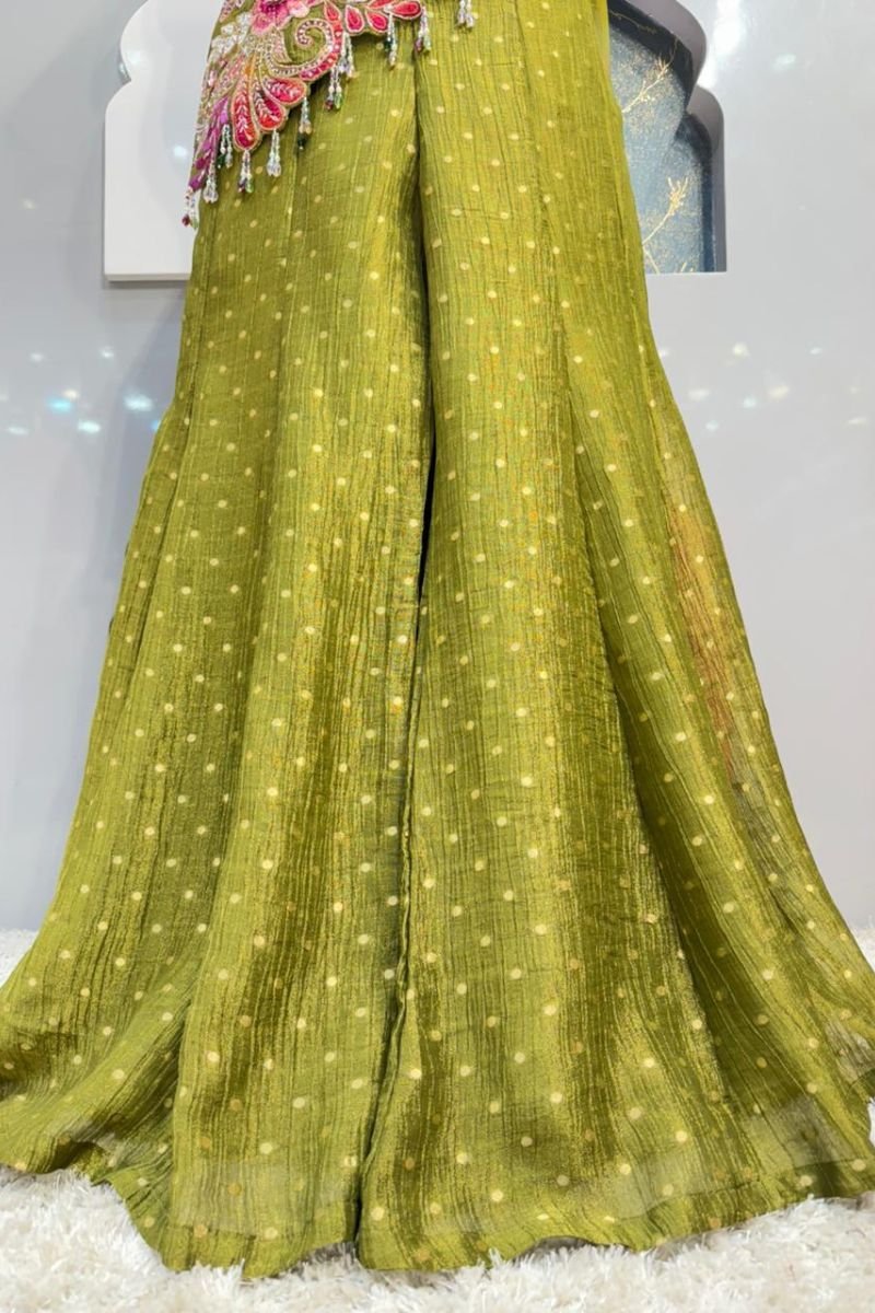 "MEHENDI GREEN FLORAL SHARARA" image 3