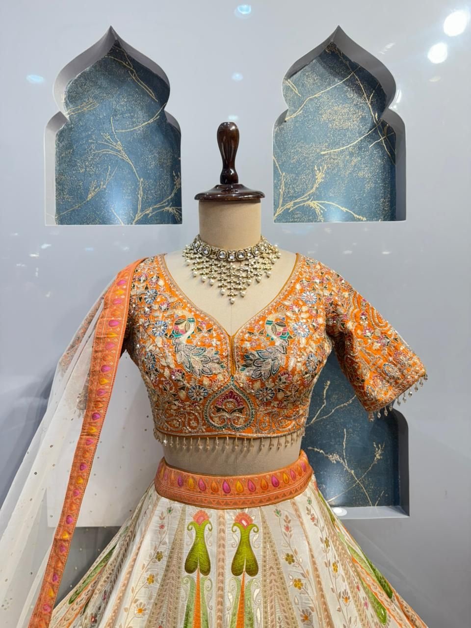 "PEACH GARDEN ROYALE LEHENGA" image 1