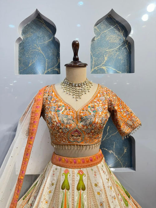 "PEACH GARDEN ROYALE LEHENGA" image 1