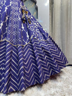 "ROYAL BLUE EMBROIDERED LEHENGA" image 3