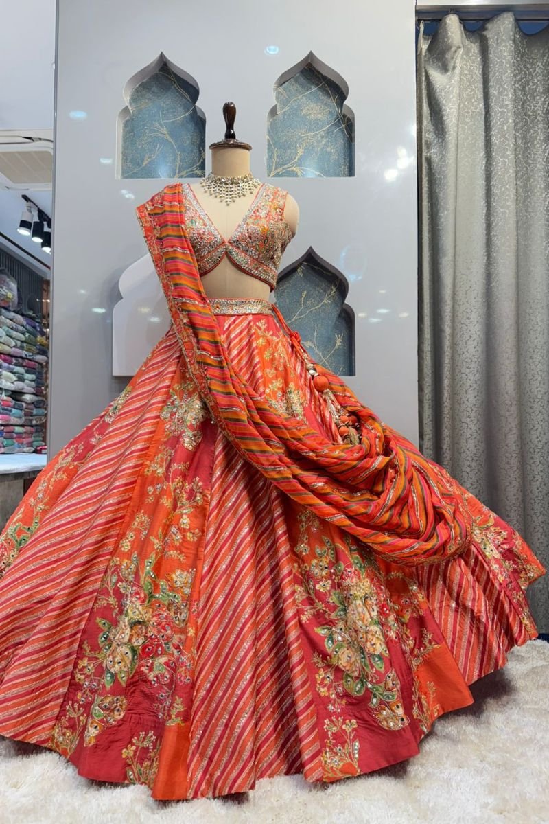 "MULTICOLOUR FESTIVE LEHENGA" image 6