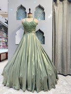 "SAGE SHIMMER DESIGNER LEHENGA" image 3