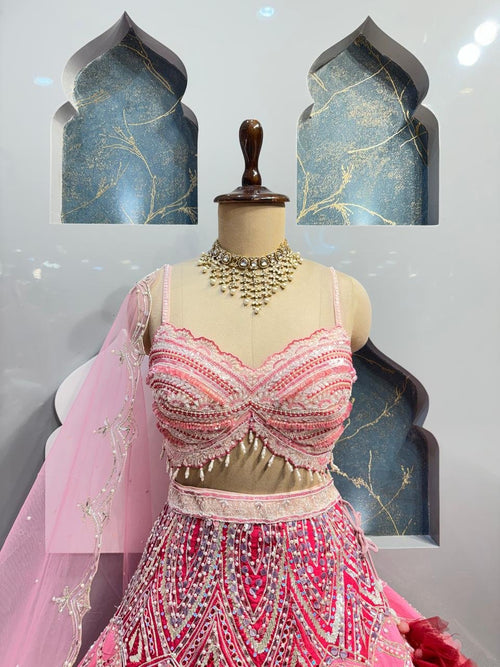 "BLUSH ROYALE EMBELLISHED BRIDAL LEHENGA" image 1