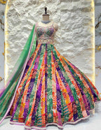 "ROYAL RHAPSODY MULTICOLOUR LEHENGA" image 4