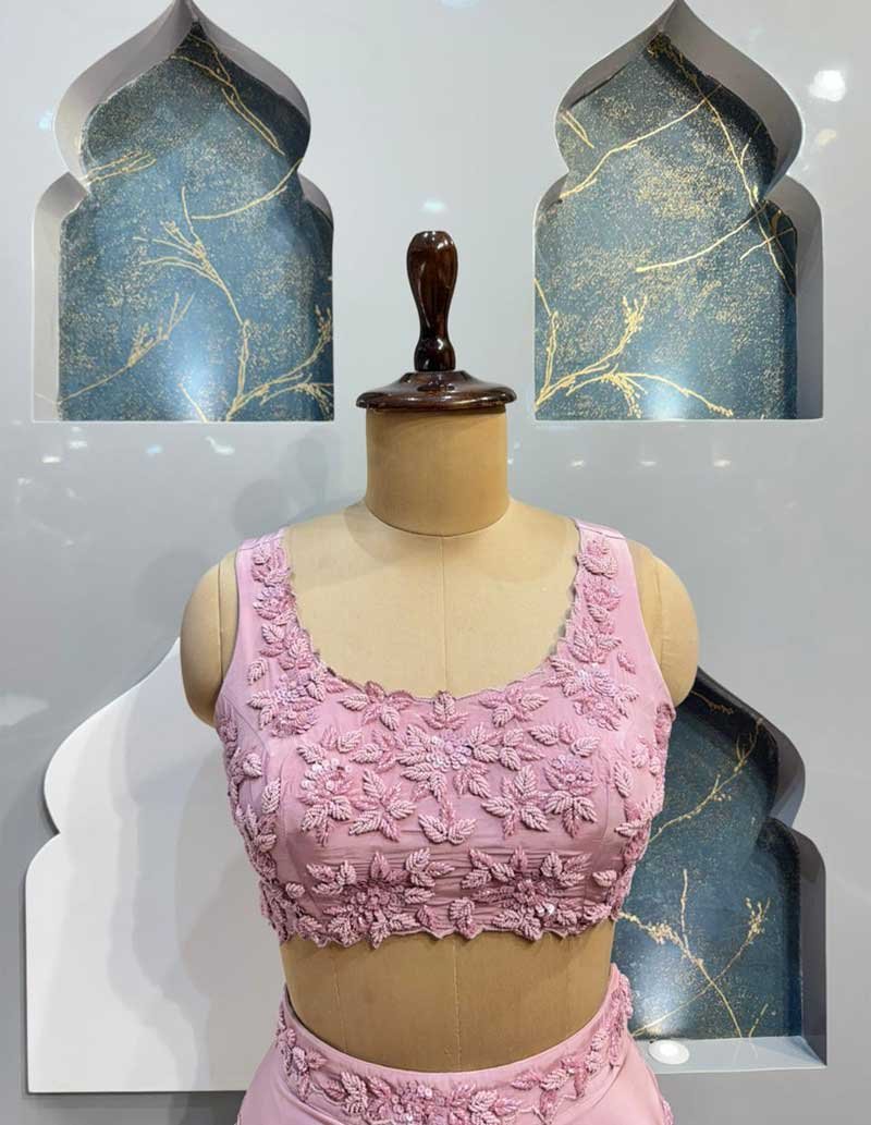"BLUSH PINK DRAPED INDO WESTERN" image 2