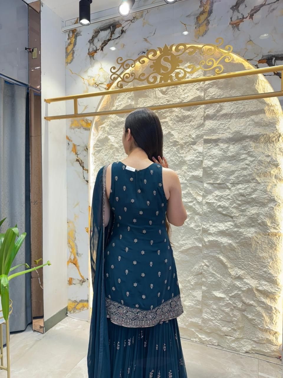 "MIDNIGHT ROYALE EMBELLISHED SHARARA" image 4