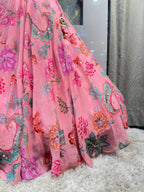 "BLUSH GARDEN FLORAL DESIGNER LEHENGA" image 4