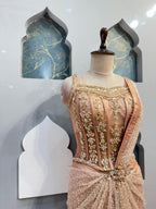 "BLUSH PEACH LUXE DRAPE SAREE" image 2