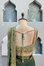 "EMERALD ROYALE DRAPE SAREE" image 4