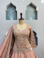 "BLUSH ROYALE EMBROIDERED LEHENGA" image 1