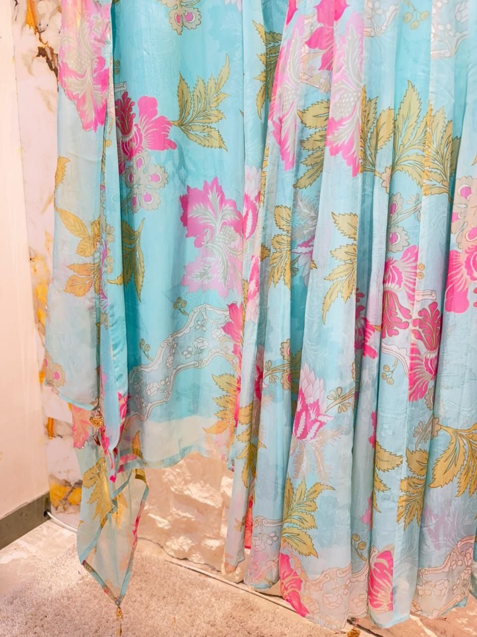 "SKY BLOOM FLORAL ANARKALI" image 2