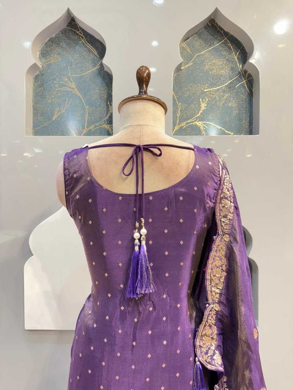 "ROYAL PURPLE ZARI FLORAL SHARARA" image 5