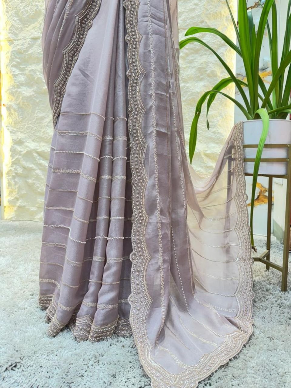 "MISTY LAVENDER GLAM SAREE" image 3