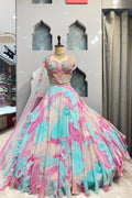 "SOFT BLUSH GREEN LEHENGA" image 0
