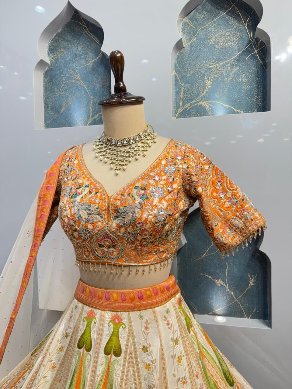 "PEACH GARDEN ROYALE LEHENGA" image 2