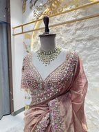"ROSE GOLD RADIANCE EMBELLISHED SAREE" image 2