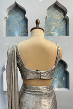 "CHAMPAGNE GLOW PRE-DRAPED SAREE" image 4