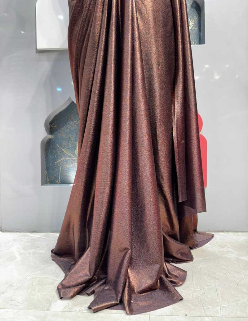 "BRONZE ROYALE DRAPE SAREE" image 3