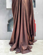 "BRONZE ROYALE DRAPE SAREE" image 3