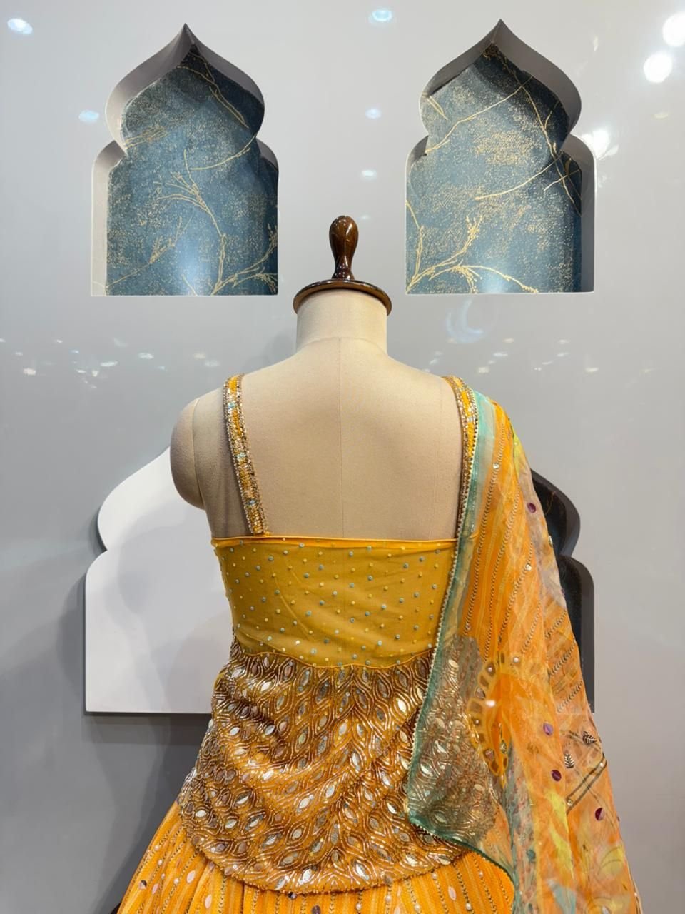 "MUSTARD GLOW FLORAL LEHENGA" image 5