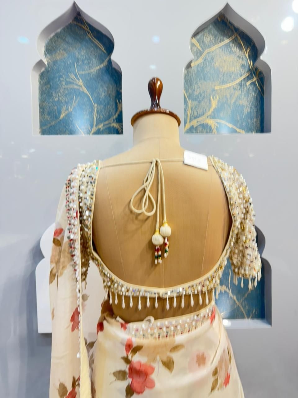 "IVORY BLOOM EMBELLISHED SAREE" image 4