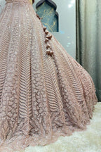 "IVORY SHIMMER FLARED LEHENGA" image 3