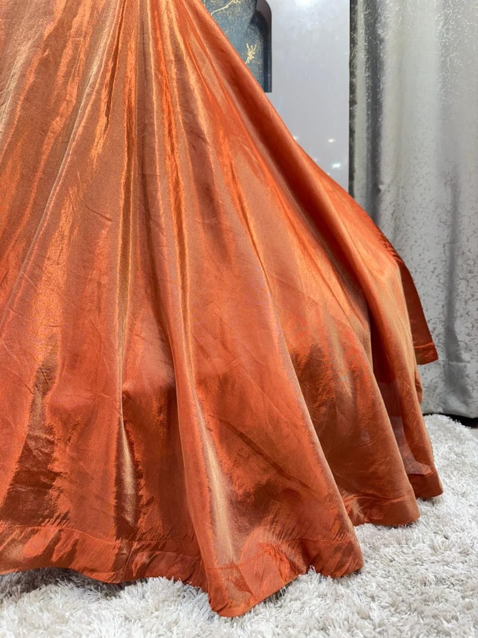 "BURNT AMBER ROYALE LEHENGA" image 4